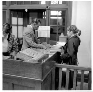 Issuing loans in 1955 (Source Cambridgeshire Collection)